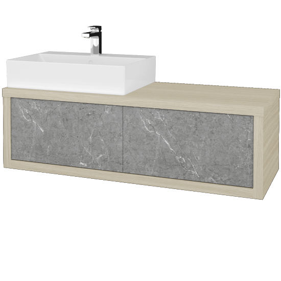 Umývadlová skriňa STORM SZZ2 120 (umývadlo Kube)  - D04 Dub - D20 Galaxy - Levé