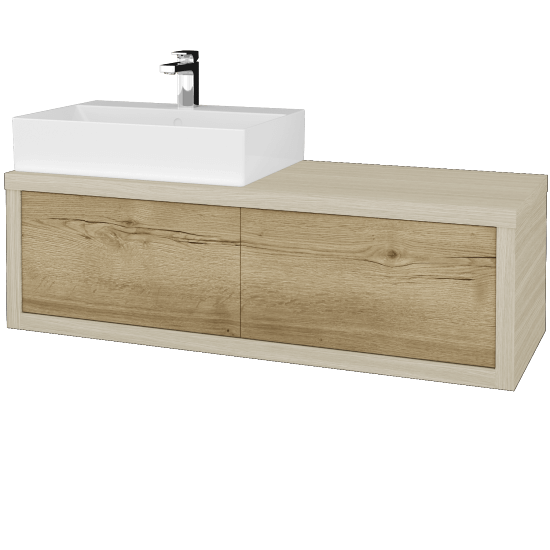 Umývadlová skriňa STORM SZZ2 120 (umývadlo Kube)  - D04 Dub - D26 Ontario - Levé