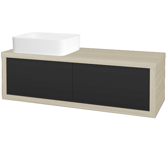 Umývadlová skriňa STORM SZZ2 120 (umývadlo Joy)  - D04 Dub - N03 Graphite - Levé