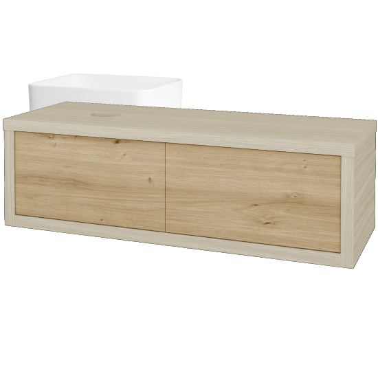 Umývadlová skriňa STORM SZZ2 120 (umývadlo Joy)  - D04 Dub - D22 Karamel - Levé