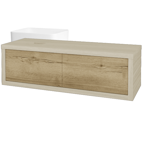 Umývadlová skriňa STORM SZZ2 120 (umývadlo Joy)  - D04 Dub - D26 Ontario - Levé