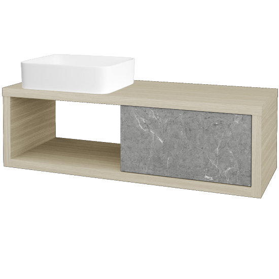 Umývadlová skriňa STORM SZZO 120 (umývadlo Joy)  - D04 Dub - D20 Galaxy - Levé