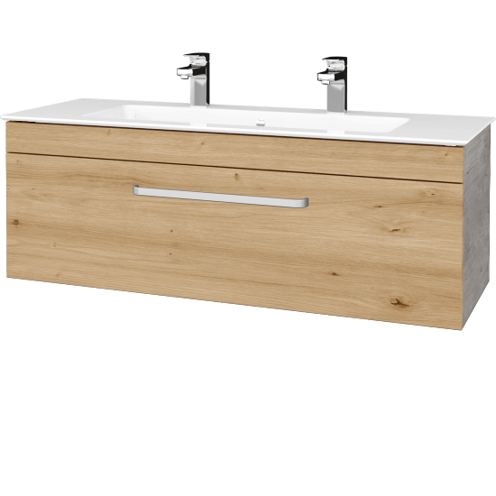 Kúpeľňová skrinka ASTON SZZ 120  - D01 Betón - Úchytka T01 - D22 Karamel