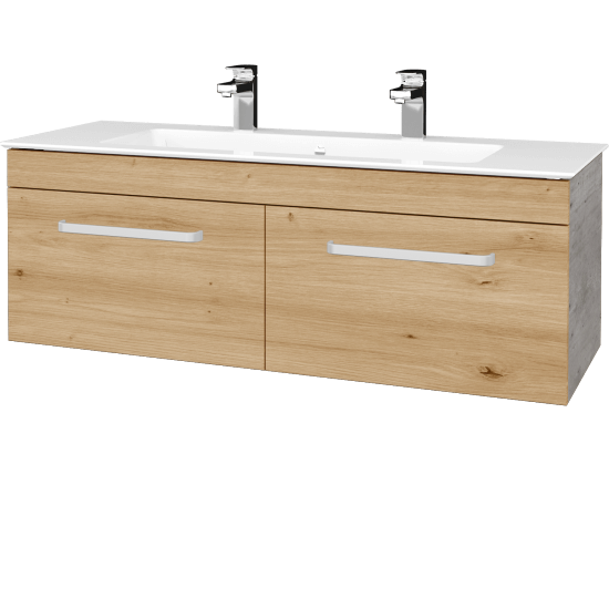 Umývadlová skrinka ASTON SZZ2 120  - D01 Betón - Úchytka T01 - D22 Karamel