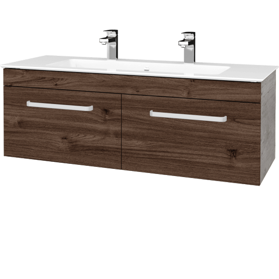 Umývadlová skrinka ASTON SZZ2 120  - D01 Betón - Úchytka T01 - D25 Teak