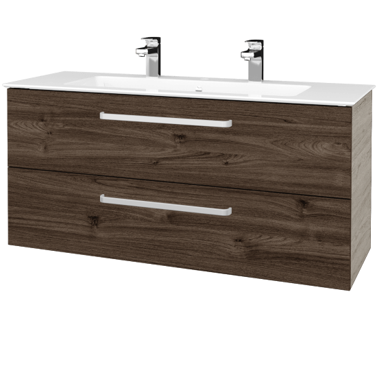 Umývadlova skrinka GIO SZZ2 120  - D05 Oregon - Úchytka T01 - D25 Teak