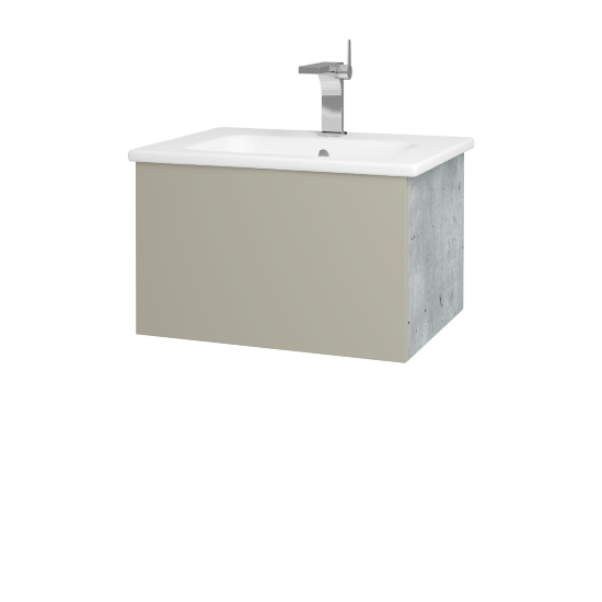 Kúpeľňová skrinka VARIANTE SZZ 60 (umývadlo Euphoria)  - D01 Betón - M05 Béžová mat