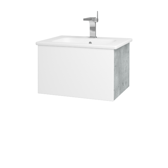 Kúpeľňová skrinka VARIANTE SZZ 60 (umývadlo Euphoria)  - D01 Betón - M01 Biela mat