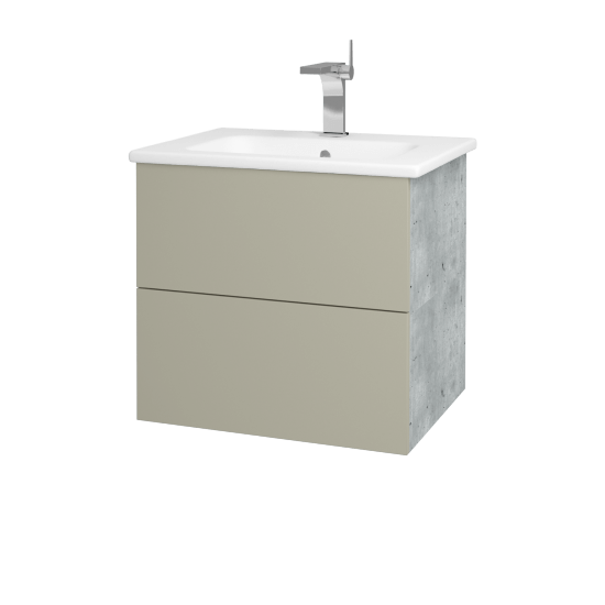 Kúpeľňová skrinka VARIANTE SZZ2 60 (umývadlo Euphoria)  - D01 Betón - M05 Béžová mat