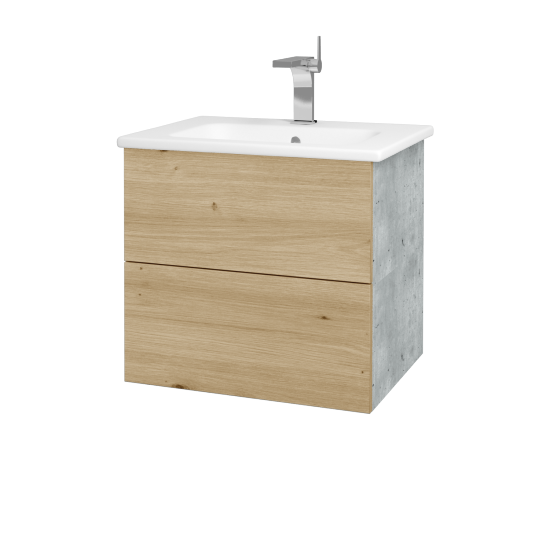 Umývadlová skrinka VARIANTE SZZ2 60 (umývadlo Euphoria)  - D01 Betón - D22 Karamel