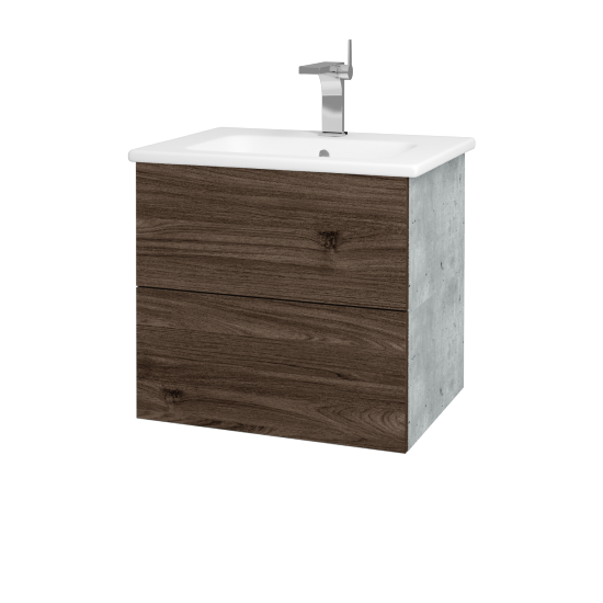 Umývadlová skrinka VARIANTE SZZ2 60 (umývadlo Euphoria)  - D01 Betón - D25 Teak