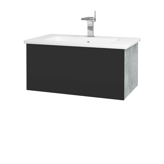 Kúpeľňová skrinka VARIANTE SZZ 80 (umývadlo Euphoria)  - D01 Betón - N03 Graphite
