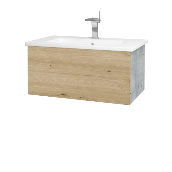 Umývadlová skrinka VARIANTE SZZ 80 (umývadlo Euphoria)  - D01 Betón - D22 Karamel