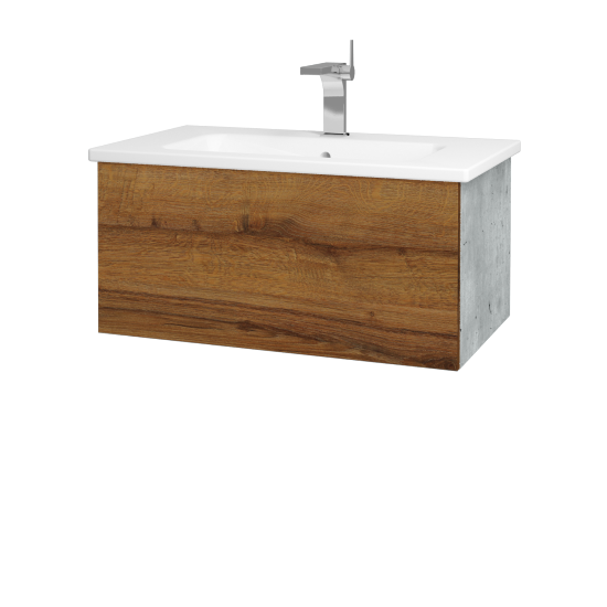 Umývadlová skrinka VARIANTE SZZ 80 (umývadlo Euphoria)  - D01 Betón - D27 Cognac