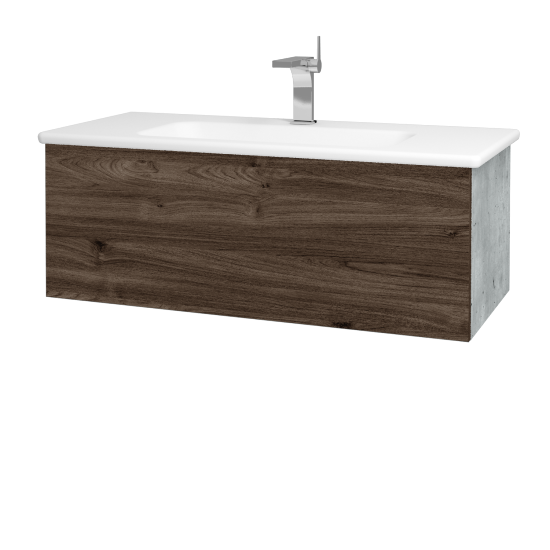 Umývadlová  skrinka VARIANTE SZZ 100 (umývadlo Euphoria)  - D01 Betón - D25 Teak