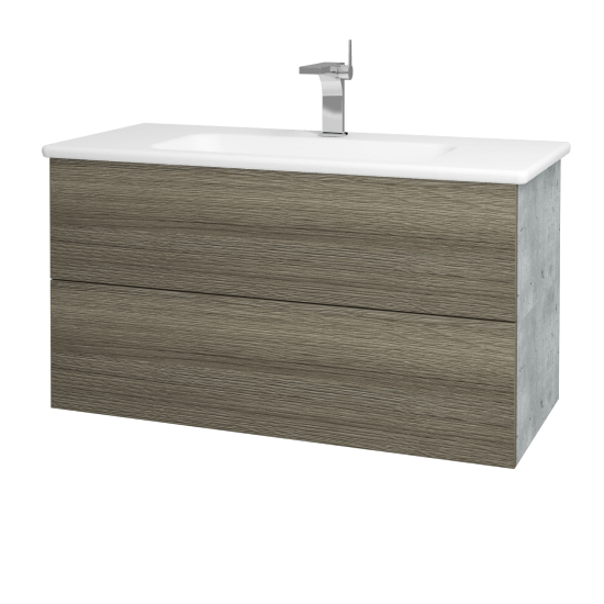 Umývadlová skrinka VARIANTE SZZ2 100 (umývadlo Euphoria)  - D01 Betón - D03 Cafe