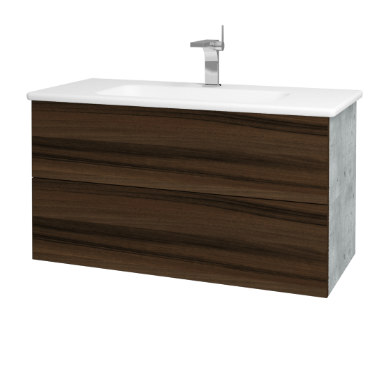 Umývadlová skrinka VARIANTE SZZ2 100 (umývadlo Euphoria)  - D01 Betón - D06 Orech