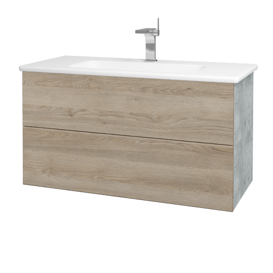 Umývadlová skrinka VARIANTE SZZ2 100 (umývadlo Euphoria)  - D01 Betón - D17 Colorado