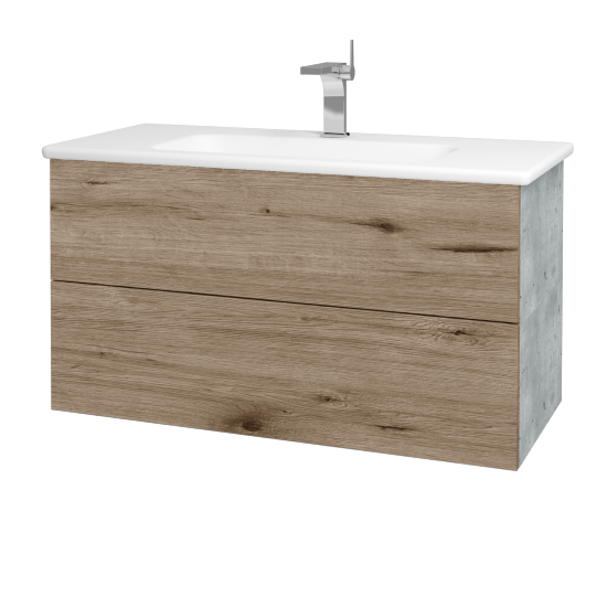 Umývadlová skrinka VARIANTE SZZ2 100 (umývadlo Euphoria)  - D01 Betón - D23 Herkules