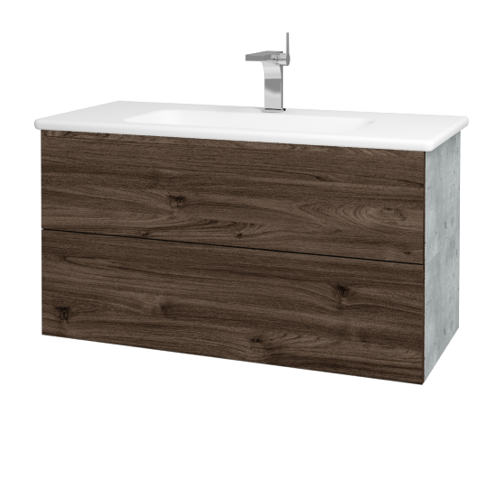 Umývadlová skrinka VARIANTE SZZ2 100 (umývadlo Euphoria)  - D01 Betón - D25 Teak