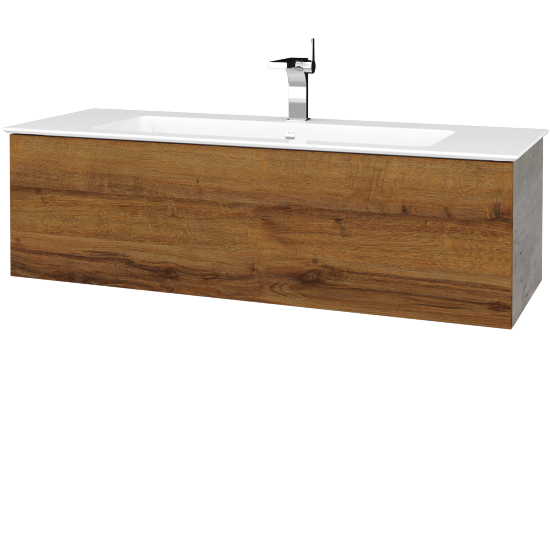 Umývadlová skrinka VARIANTE SZZ 120 (umývadlo Pura)  - D01 Betón - D27 Cognac