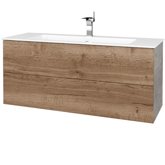 Umývadlová skrinka VARIANTE SZZ2 120 (umývadlo Pura)  - D01 Betón - D21 Tobacco