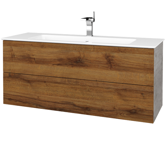 Umývadlová skrinka VARIANTE SZZ2 120 (umývadlo Pura)  - D01 Betón - D27 Cognac