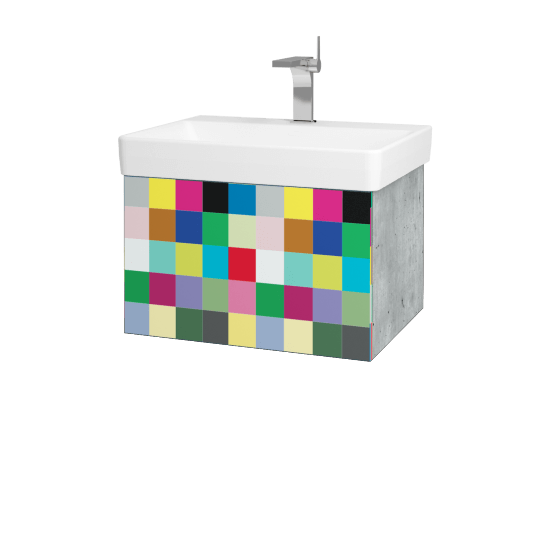 Umývadlová skrinka VARIANTE SZZ 60 pre úmyvadlo Laufen Pro S - D01 Betón - IND Individual