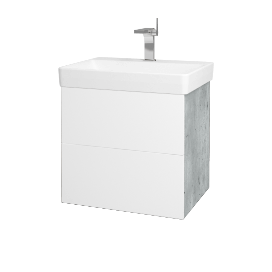 Kúpeľňová skrinka VARIANTE SZZ2 60 pre úmyvadlo Laufen Pro S - D01 Betón - M01 Biela mat