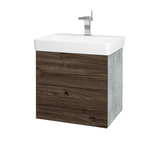 Umývadlová skrinka VARIANTE SZZ2 60 pre úmyvadlo Laufen Pro S - D01 Betón - D25 Teak