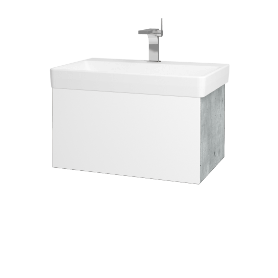 Koupelnová skříňka VARIANTE SZZ 70 pro umyvadlo Laufen Pro S - D01 Beton - L01 Bílá vysoký lesk