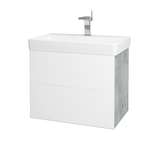 Koupelnová skříňka VARIANTE SZZ2 70 pro umyvadlo Laufen Pro S - D01 Beton - L01 Bílá vysoký lesk