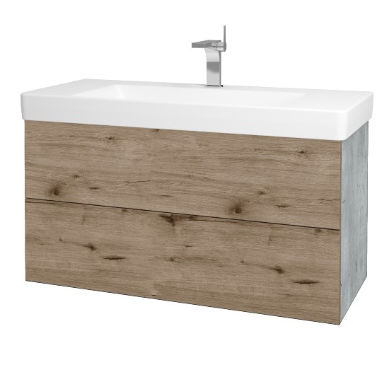 Umývadlová skrinka VARIANTE SZZ2 105 pre úmyvadlo Laufen Pro S - D01 Betón - D23 Herkules