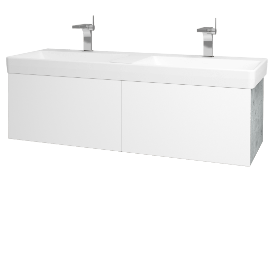Koupelnová skříňka VARIANTE SZZ2 130 pro umyvadlo Laufen Pro S - D01 Beton - M01 Bílá mat