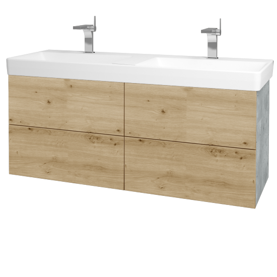 Umývadlová skrinka VARIANTE SZZ4 130 pre úmyvadlo Laufen Pro S - D01 Betón - D22 Karamel