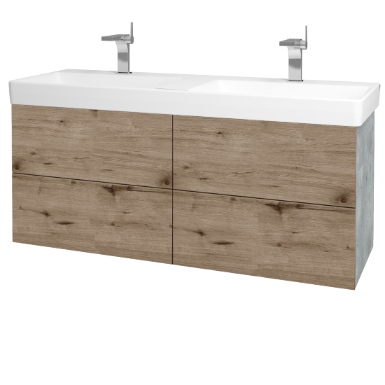 Umývadlová skrinka VARIANTE SZZ4 130 pre úmyvadlo Laufen Pro S - D01 Betón - D23 Herkules