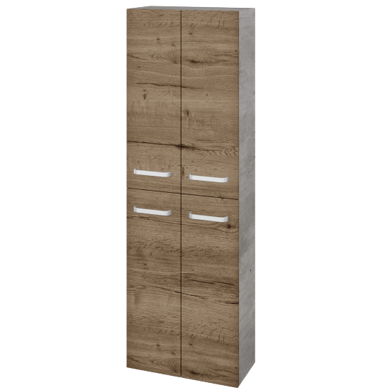 Vysoká skriňa DOS SV1D4 50  - D01 Betón - Úchytka T01 - D21 Tobacco