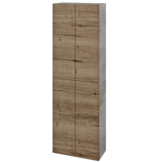 Vysoká skriňa DOS SV1D4 50  - D01 Betón - Úchytka T00 - D21 Tobacco