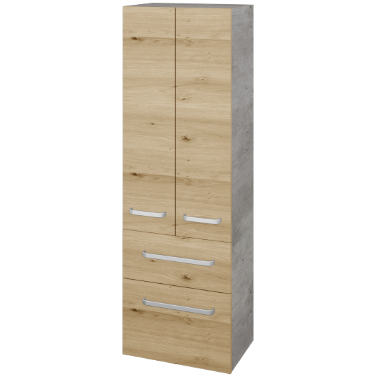 Vysoká skriňa DOS SVD2Z2 50  - D01 Betón - Úchytka T01 - D22 Karamel