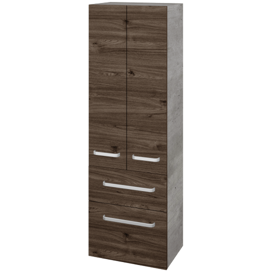 Vysoká skriňa DOS SVD2Z2 50  - D01 Betón - Úchytka T01 - D25 Teak