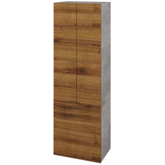 Vysoká skriňa DOS SVD2Z2 50  - D01 Betón - Úchytka T00 - D27 Cognac
