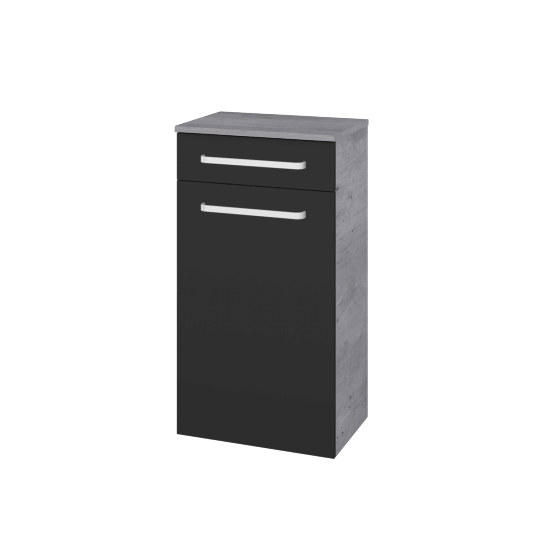 Nízka skrinka DOS SNDZ 50  - D01 Betón - Úchytka T01 - N03 Graphite - Levé