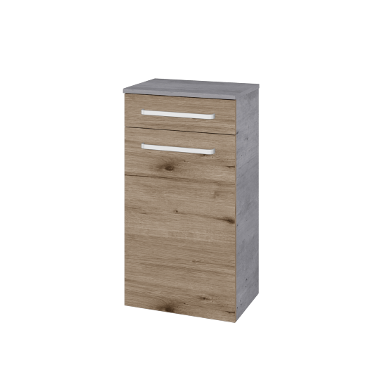 Nízka skrinka DOS SNDZ 50  - D01 Betón - Úchytka T01 - D23 Herkules - Levé