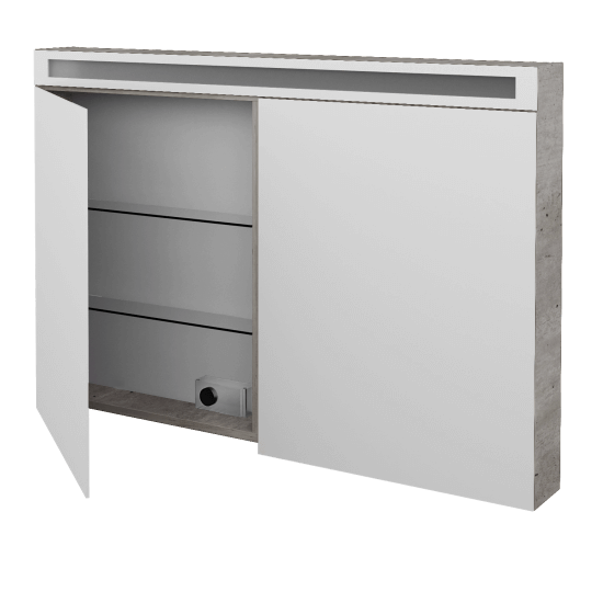 Dvojdverová zrkadlová skrinka AIR GA2OE 120  - D27 Cognac