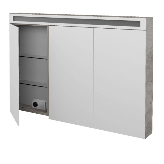 Trojdverová zrkadlová skrinka AIR GA3OE 120  - D27 Cognac