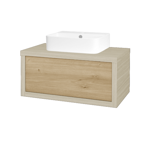 Umývadlová skriňa STORM SZZ 80 (umývadlo Joy 3)  - D04 Dub - D22 Karamel