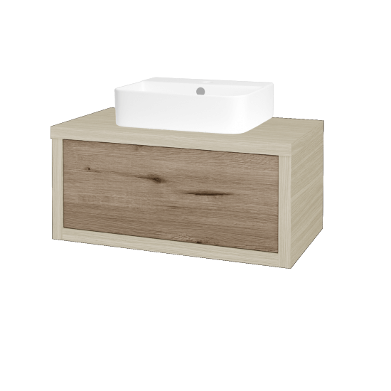 Umývadlová skriňa STORM SZZ 80 (umývadlo Joy 3)  - D04 Dub - D23 Herkules