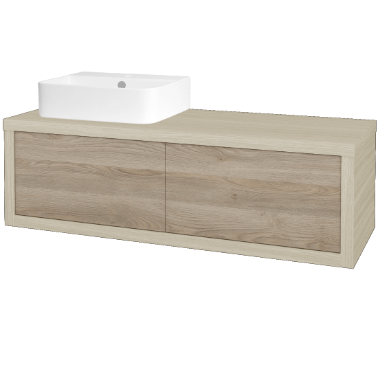 Umývadlová skriňa STORM SZZ2 120 (umývadlo Joy 3)  - D04 Dub - D17 Colorado - Levé