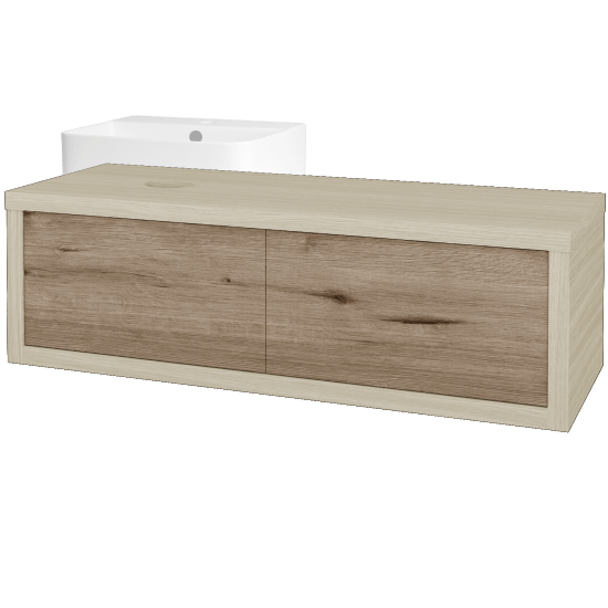 Umývadlová skriňa STORM SZZ2 120 (umývadlo Joy 3)  - D04 Dub - D23 Herkules - Levé