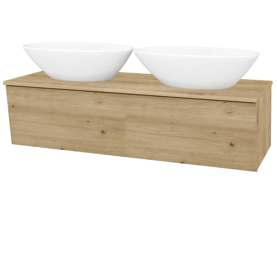 Umývadlová skrinka INVENCE SZZ 125 (2 umývadlá Triumph)  - D09 Arlington - D22 Karamel - Nie